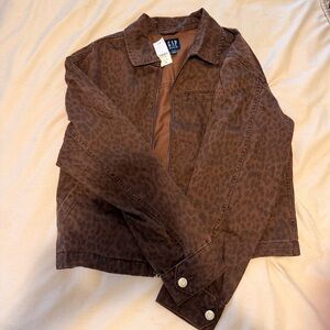 GAP Chocolate Leopard Print Jacket